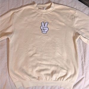 Mickey Mouse Peace Sign Pullover Sweatshirt for Adults